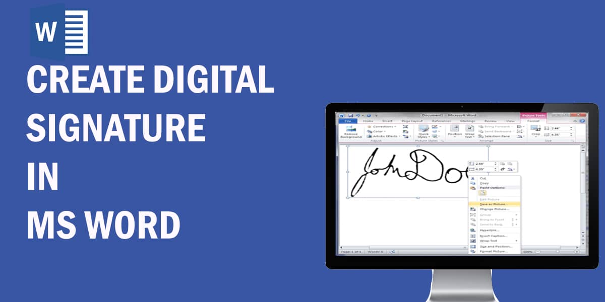 how to create a digital signature in word for free