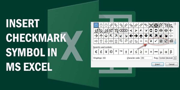 insert checkmark and checkbox in ms excel